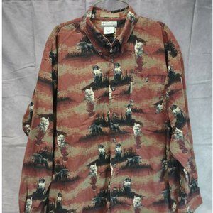 Columbia Rivers Lodge Mens Long Sleeve Shirt XL Labrador Dogs & Ducks Hunting